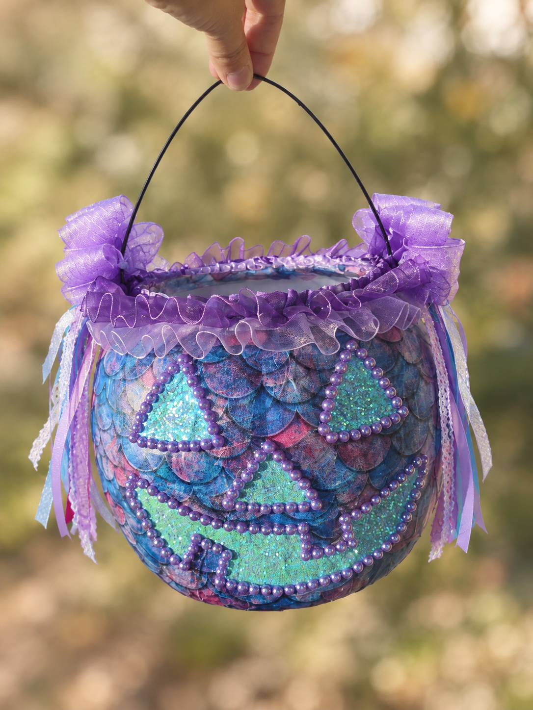 Mermaid Prissy Pumpkin Pail (Two-Tone Purple Ruffles 💜✨️)