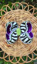 Beetlejuice Stripes w/Green Knot Bow on Clip