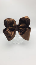5" Brown Velvet Bow on Clip