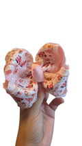 Vintage Baby Pink Santa Bow on Clip