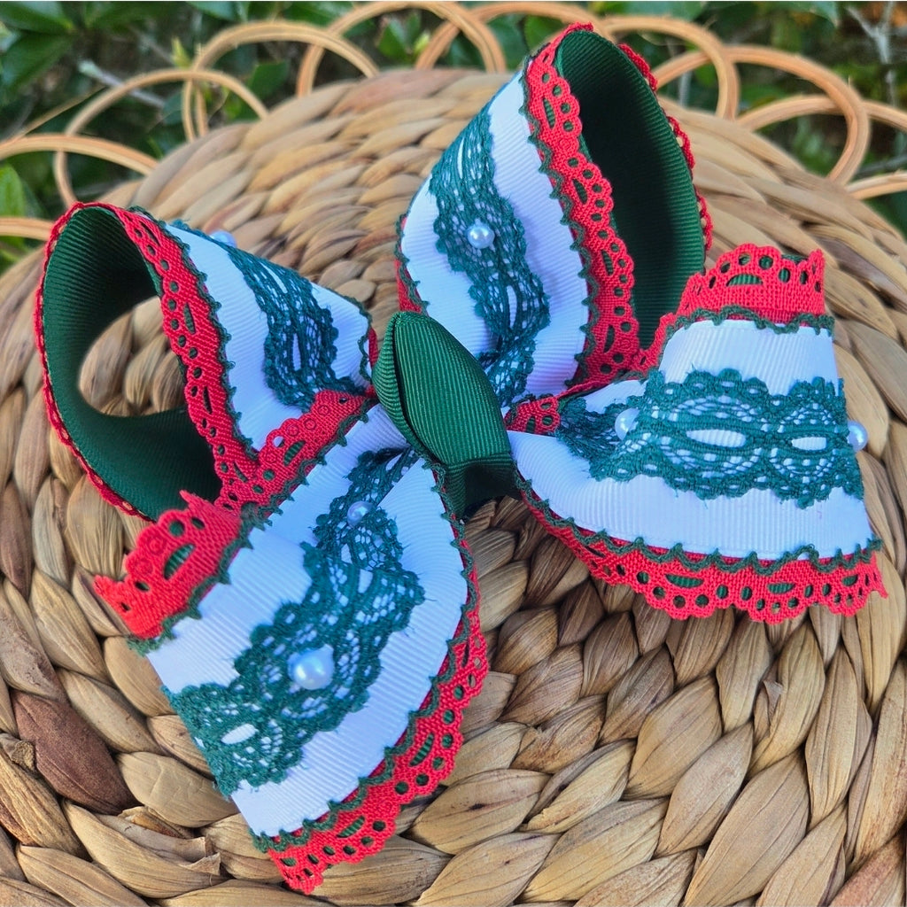 Sweet P Bowtique Christmas  Collab Bow - Option "B" on Clip