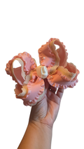 6" Blush & Cream Ruffle Bow on Clip
