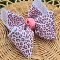 RTS Sale • 4" Pink Leopard Print Bow on Clip