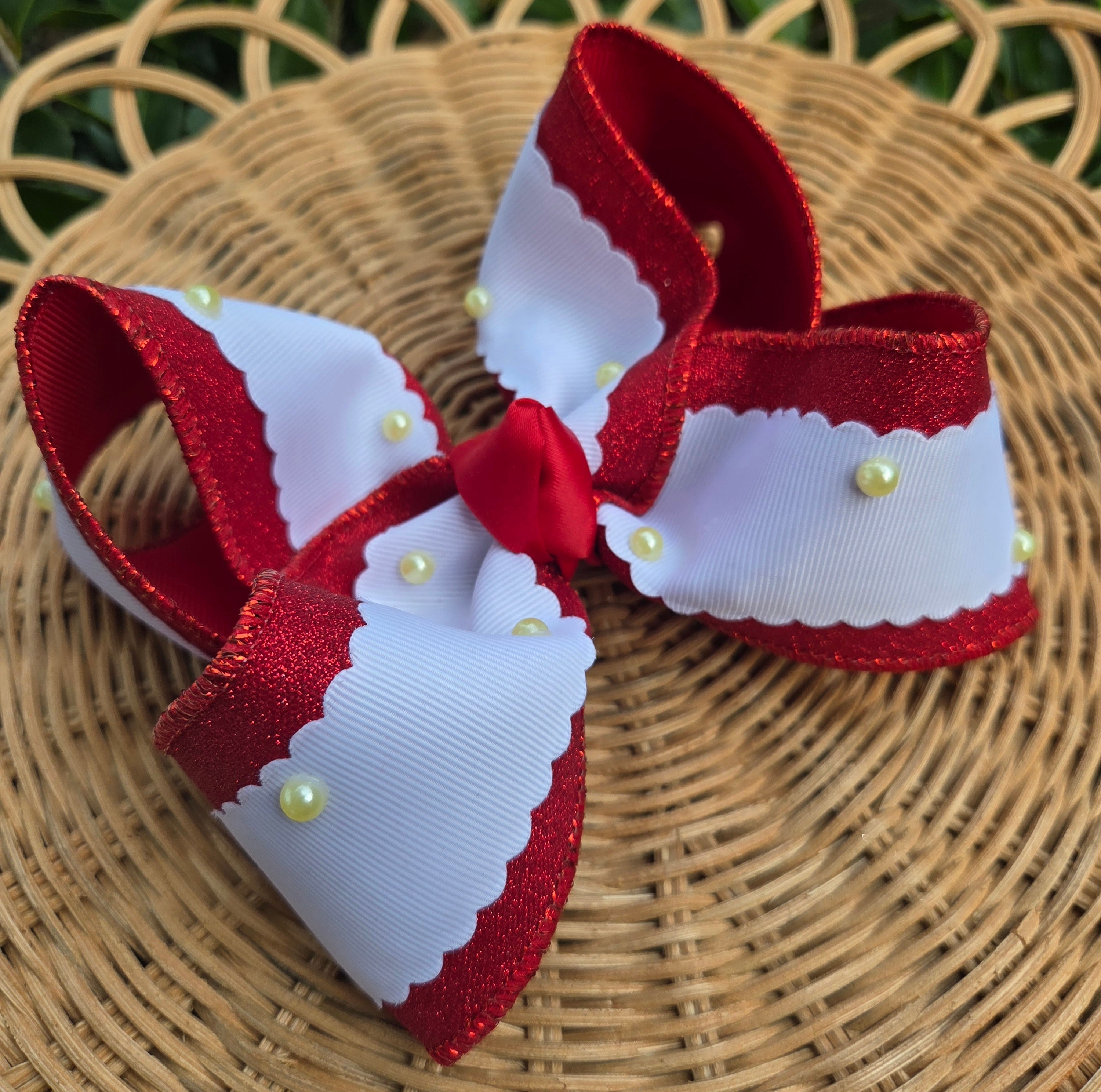 RTS Sale • 6" Belle/Snow White-inspired Bow on Clip