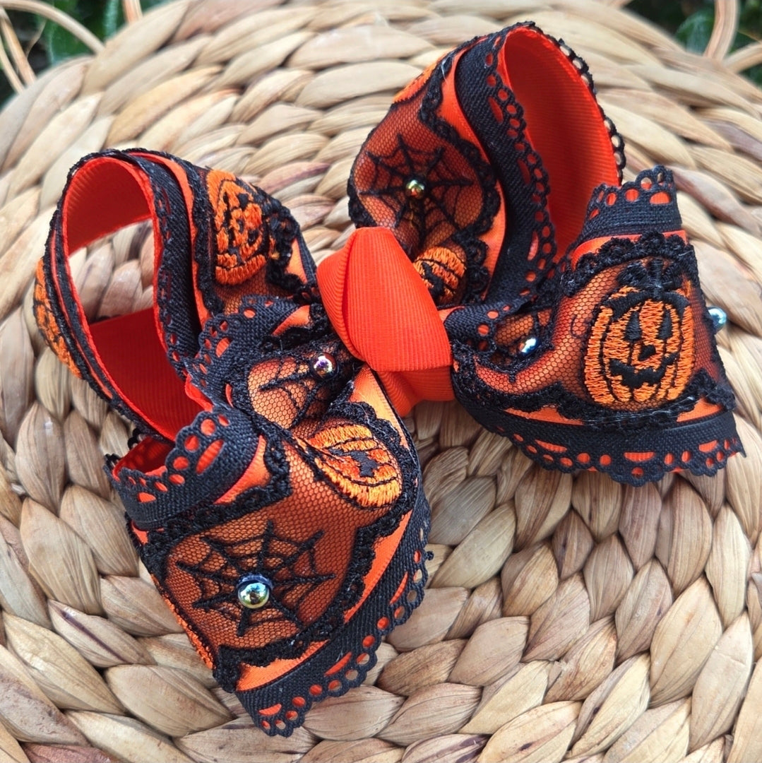 Girly Pumpkins (Option A) Bow on Clip