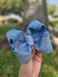 Ready to Ship • 4" Dusty Blue Lace Bow on Clip