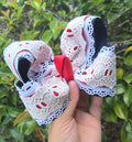 RTS Red, White, & Navy with Eyelet Bow on Clip