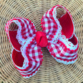 Red Gingham Bow on Clip