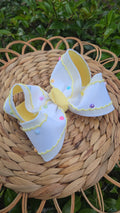 Mellow Yellow Confetti Bow on Clip