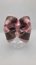 Girly Camoflauge & Scallops Bow on Clip