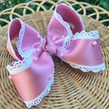 6" Dusty Rose Bow on Clip