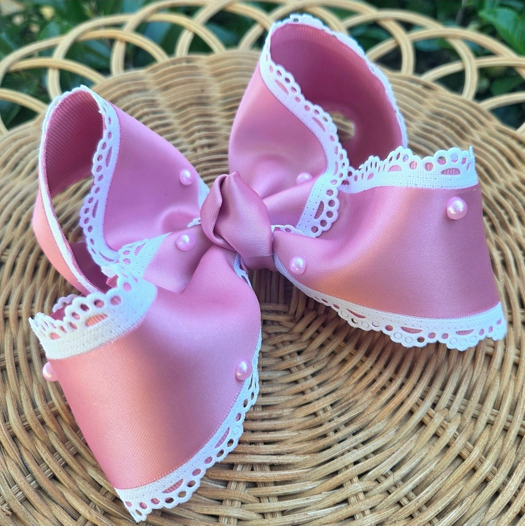 6" Dusty Rose Bow on Clip
