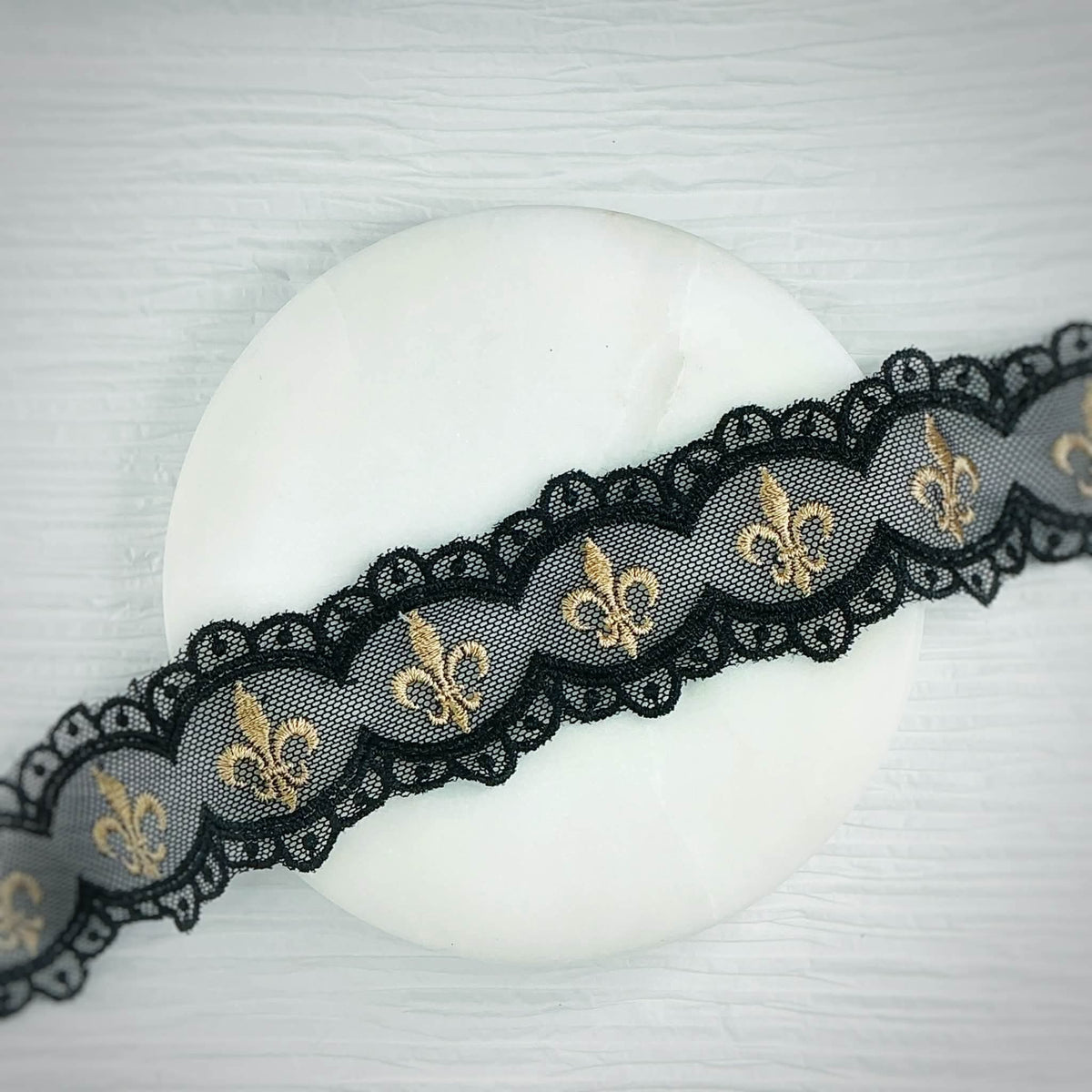 Fleur de Lis Lace Bow on Clip