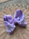 RTS Sale-4" Lavender Shimmer & Ruffles Bow on Clip