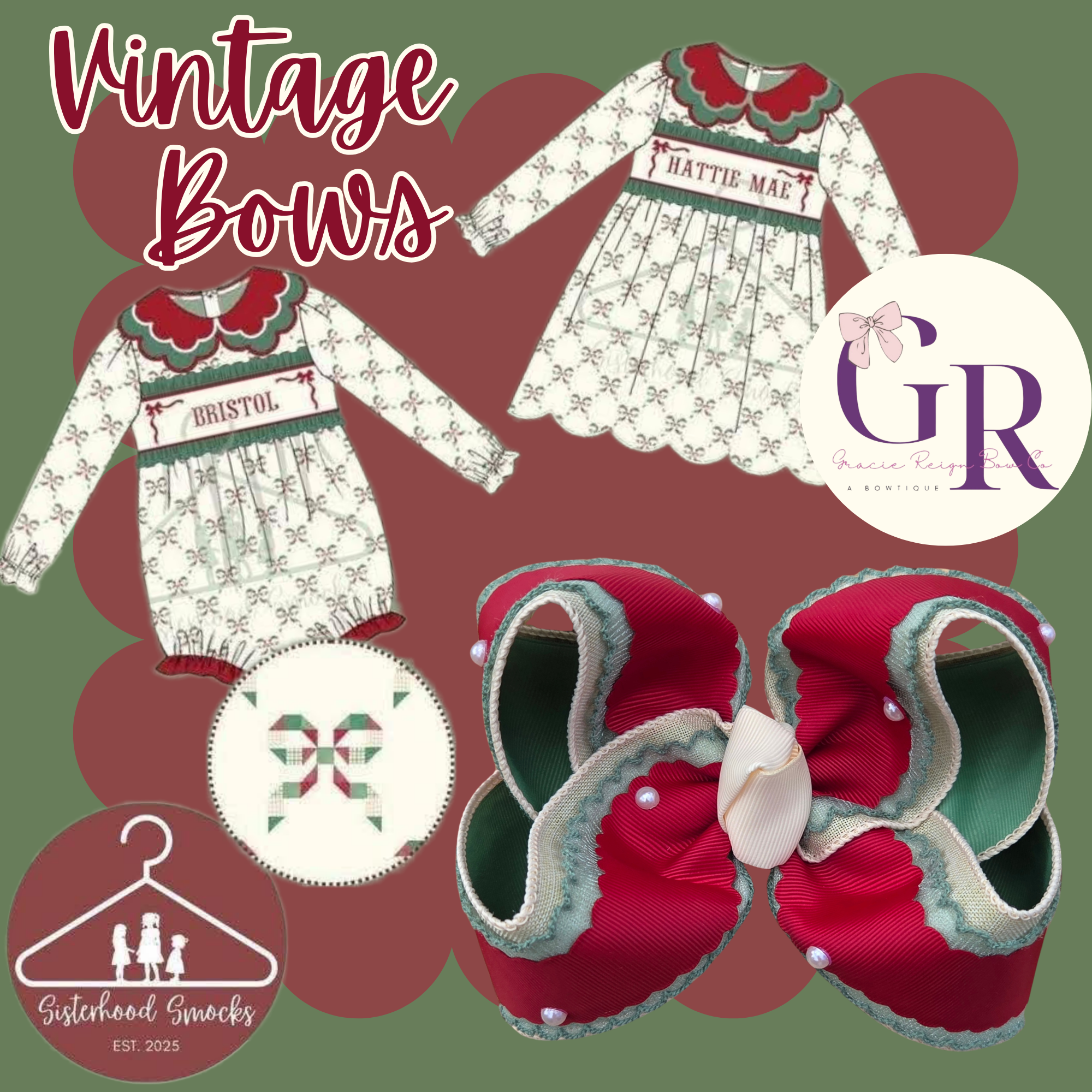 Sisterhood Smocks COLLAB BOW-Option "B" Bow on Clip