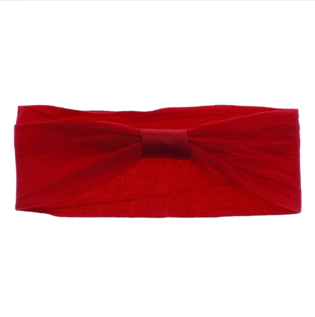 Red Clip-on Headwrap