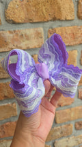6" Purple Bow Lace Bow on Clip